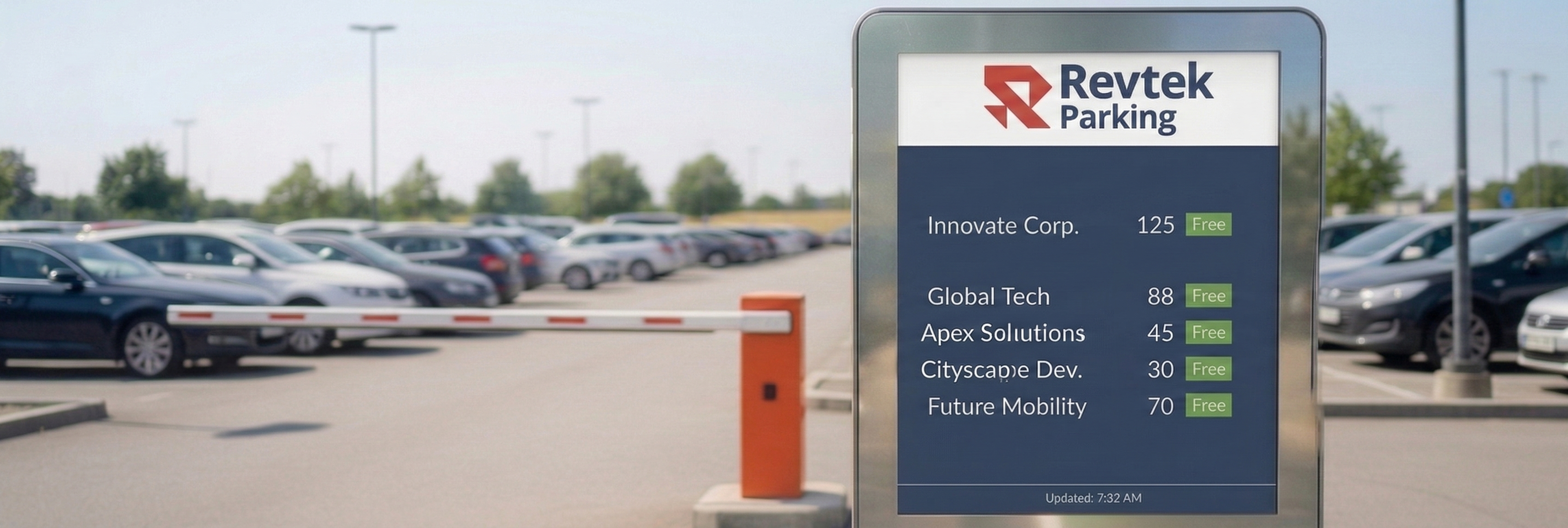 Revtek display toon bezetting bij ingang