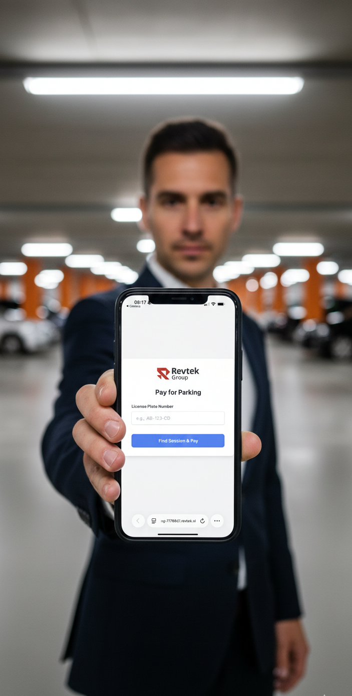Revtek betaalscherm op telefoon